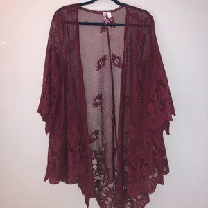 Burgundy Boho Cover up